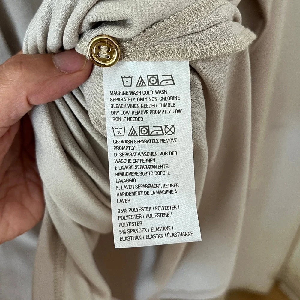 Susan Graver Tunic Top Womens 2X Tan Liquid Knit Office Gold Neutral Chic Career